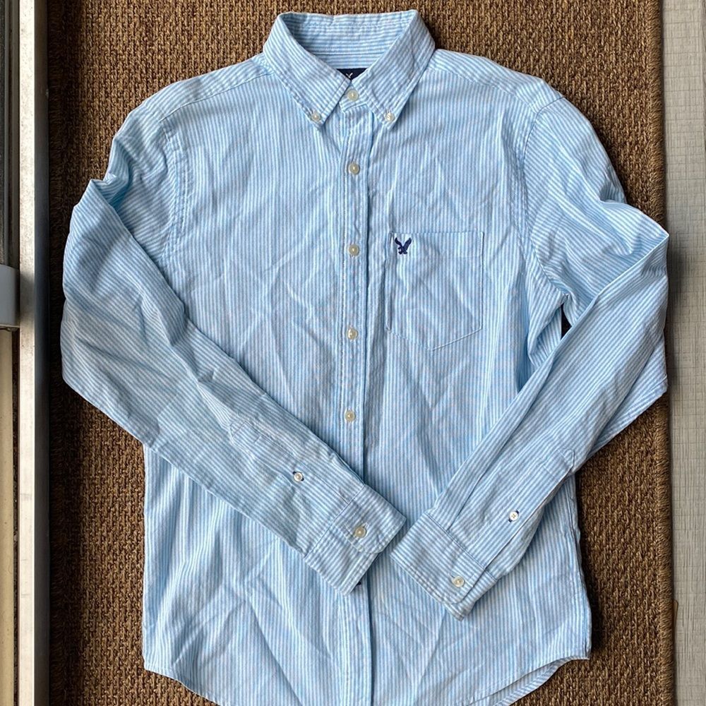 American Eagle striped button down shirt